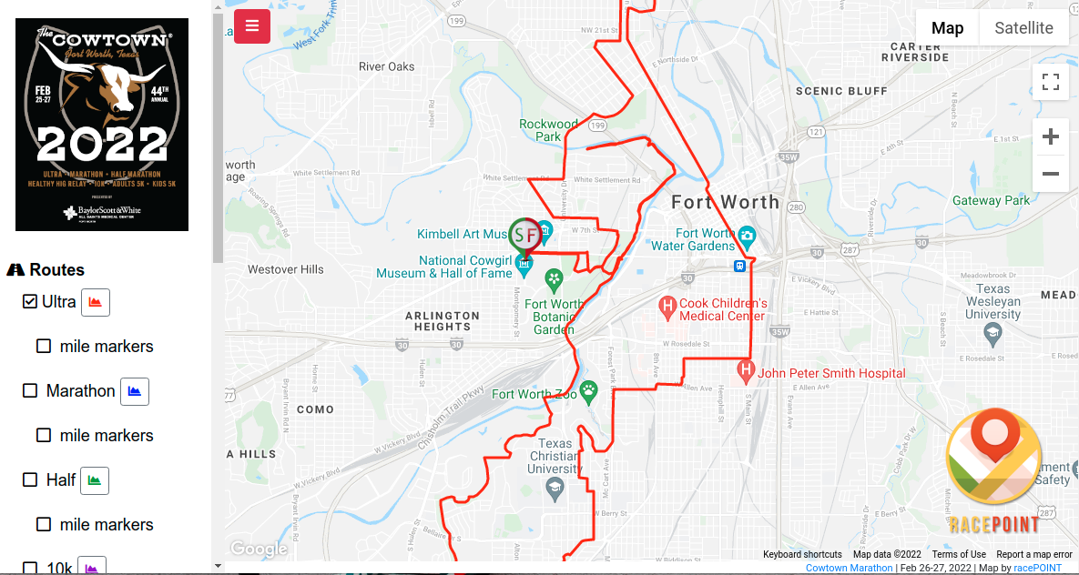2024 Cowtown Marathon Interactive Map