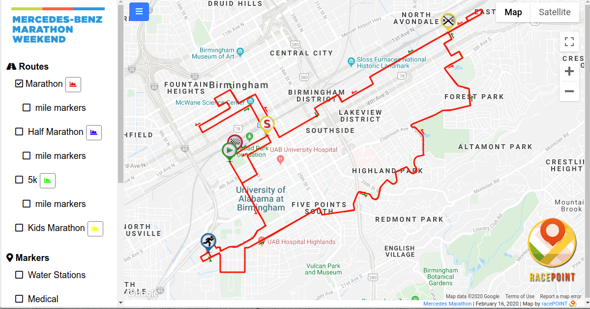 2023 Mercedes Marathon Interactive Map