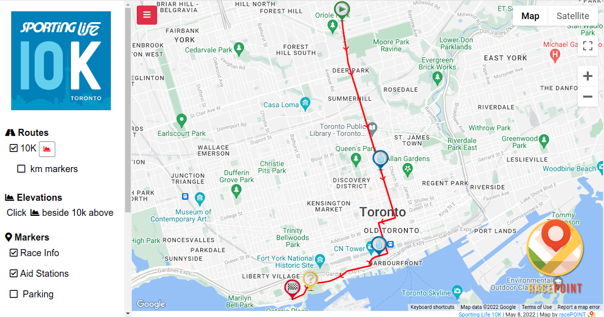 2024 Sporting Life 10K Interactive Map